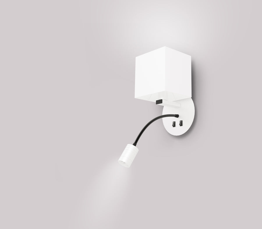 Applique murale LED Magnum 1 blanche, tissu