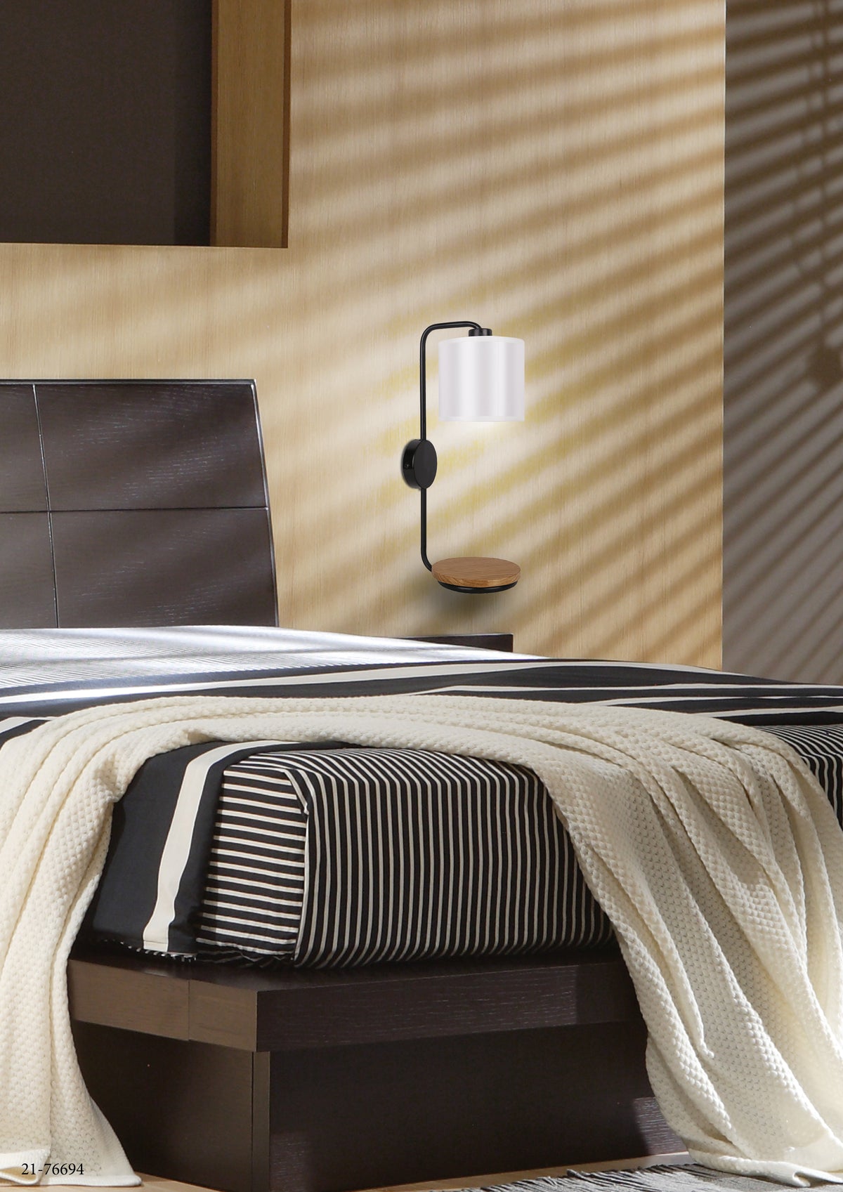 Applique murale Alpine noire, tissu