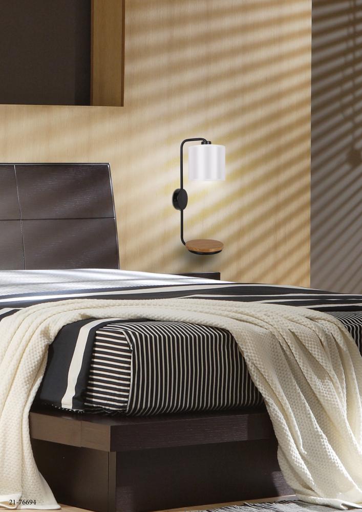 Applique murale Alpine noire, tissu