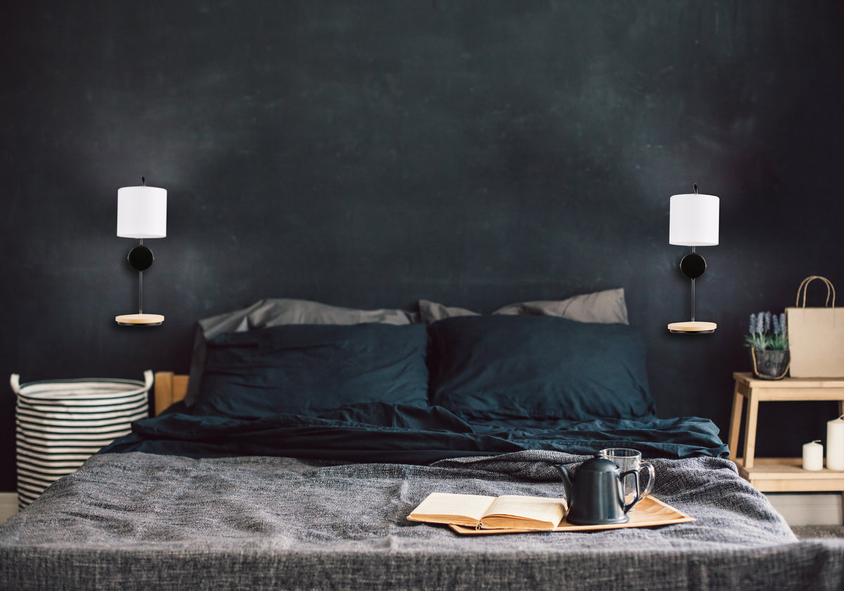 Applique murale Alpine noire, tissu
