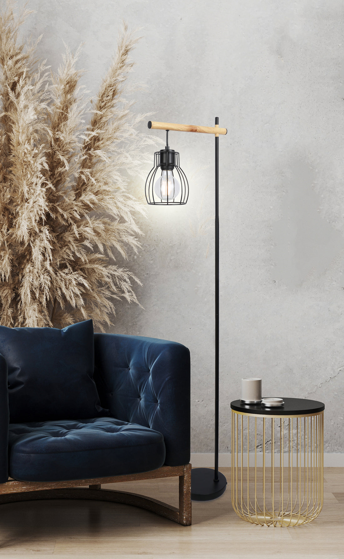 Lampadaire Bernita noir
