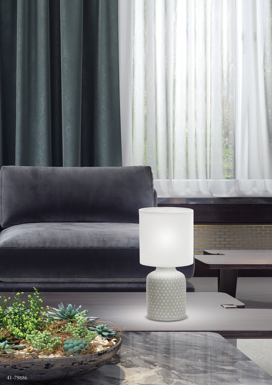Lampe à poser Iner, tissu