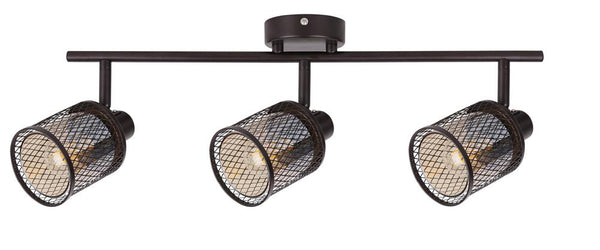 Plafonnier Canabera Kawowe 3 lumières doré et ambré, verre