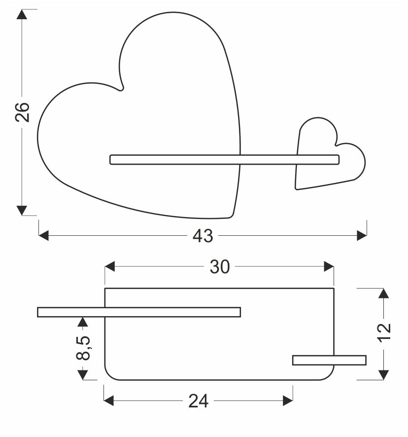 Applique murale LED Heart pour chambre d'enfant rose et blanche, bois