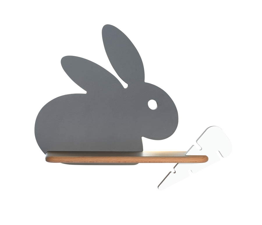 Applique murale LED Rabit pour chambre d'enfant grise, bois (réf. 21-84743)
