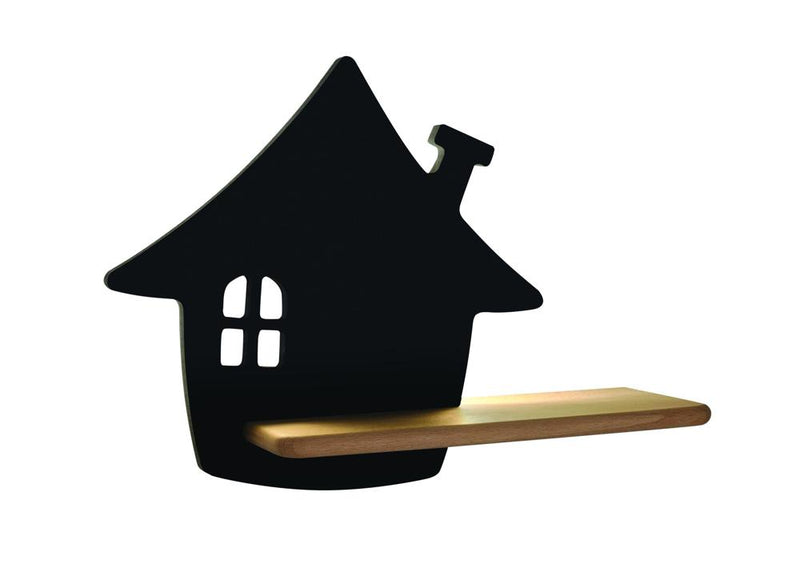 Applique murale LED House pour chambre d'enfant noire, bois (réf. 21-84859)