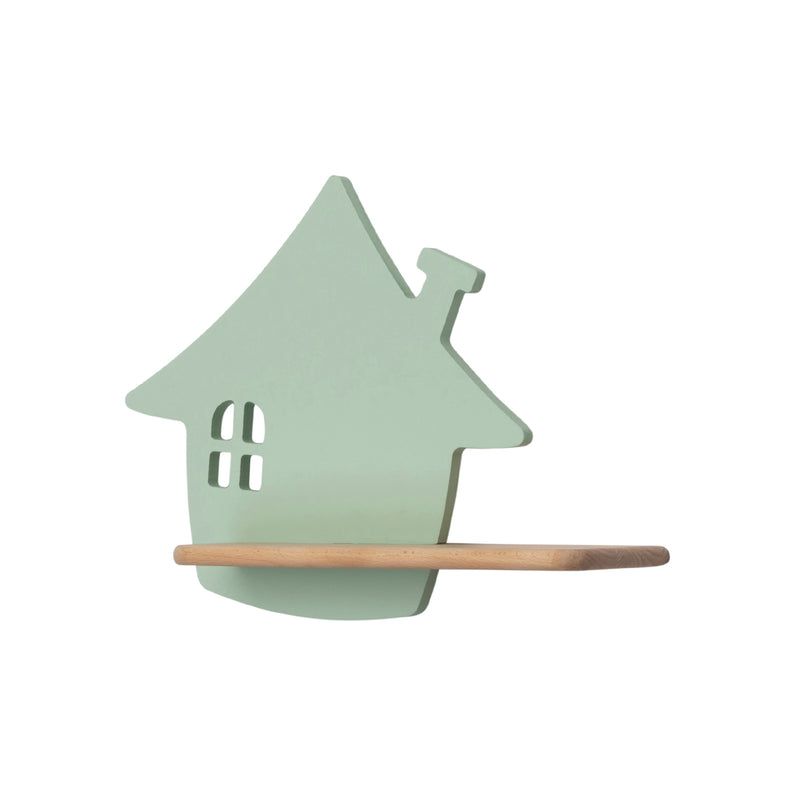 Applique murale LED House pour chambre d'enfant vert menthe, bois