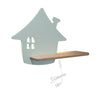 Applique murale LED House pour chambre d'enfant verte, bois