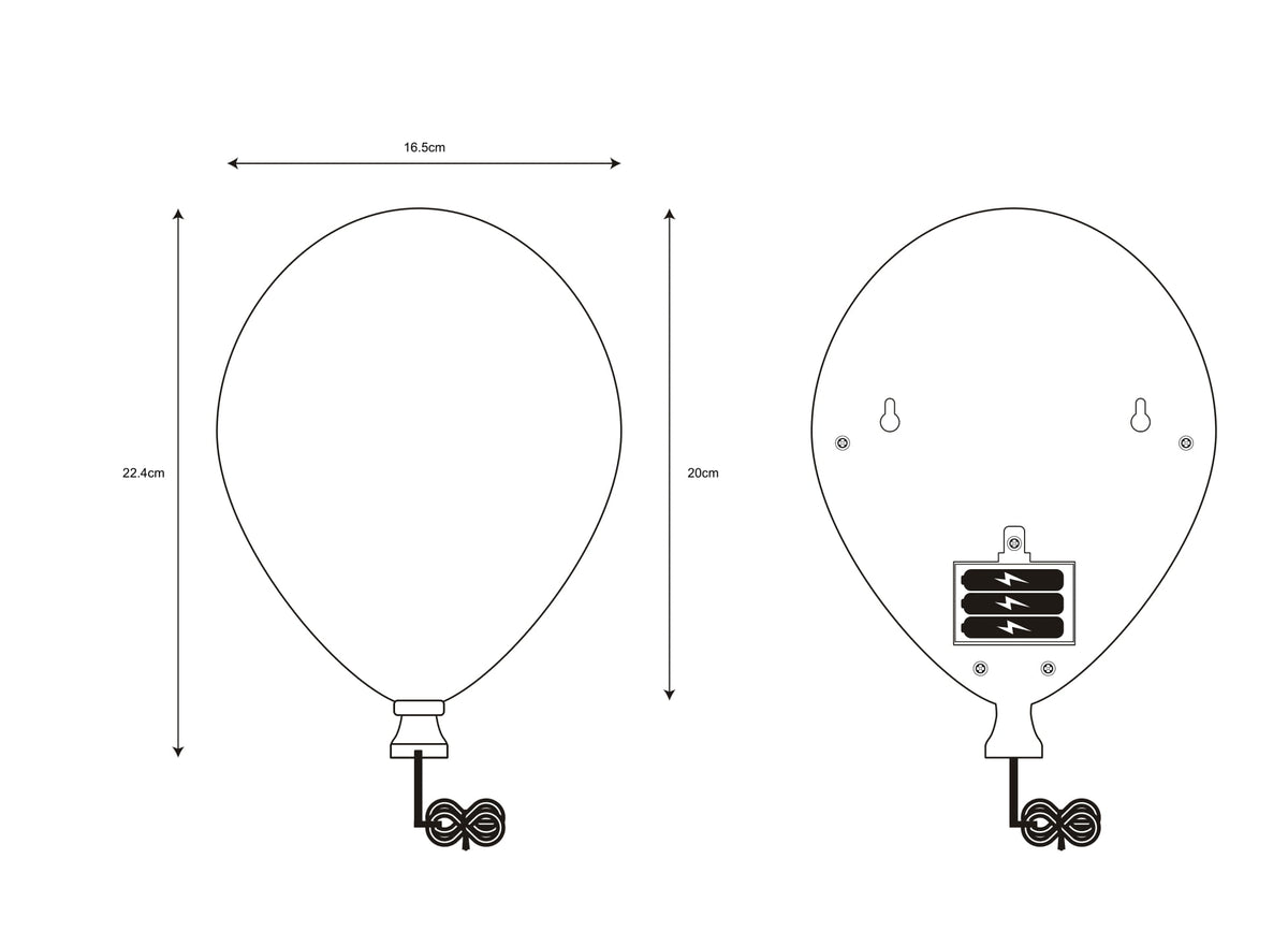 Plan technique arrière de l'applique avec mesure 20 cm et fixation murale