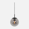 Smoked glass black globe pendant light Ø 12 cm, adjustable height, for entryway and bar | Bollique