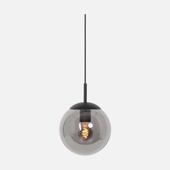 Smoked glass black globe pendant light Ø 12 cm, adjustable height, for entryway and bar | Bollique