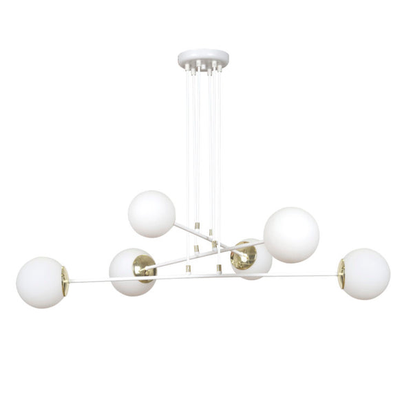 Ognis 6-light white pendant light
