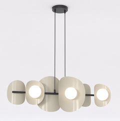 Elementi 6-light pendant lamp, black and mocha