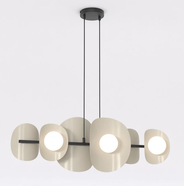 Elementi 6-light pendant lamp, black and mocha