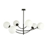 Hunter 6-light flush mount, black, opal glass