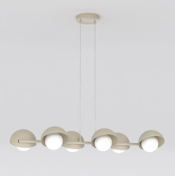 6-light mocha boom pendant light