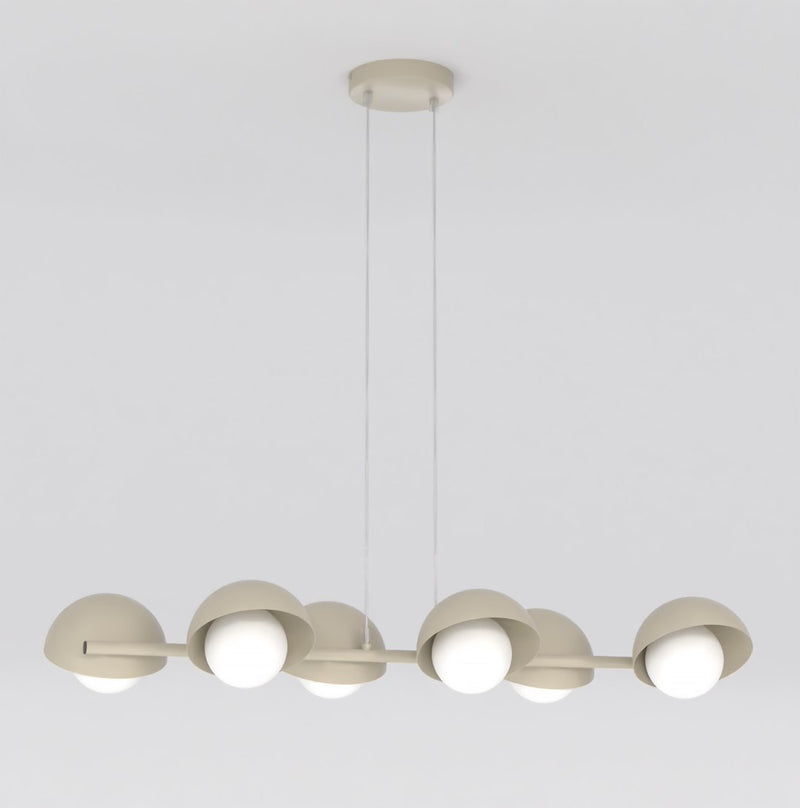 6-light mocha boom pendant light