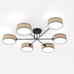 Maga 6-light ceiling lamp, rattan