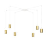 Traker 6-light white and gold pendant light