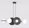 Black and white 6-light chandelier