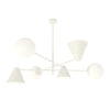 6-light Hermès chandelier in white