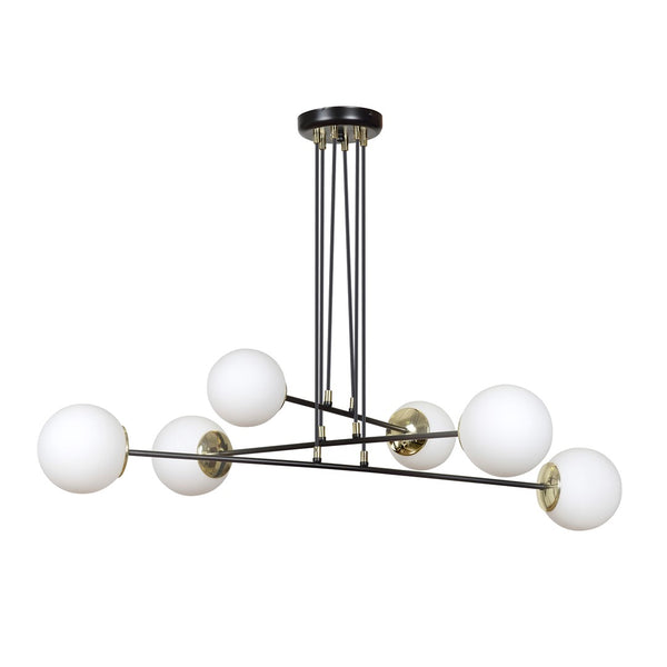 Ognis 6-light black pendant light