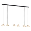 Elit 6-light pendant, black and gold