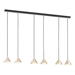 Elit 6-light pendant, black and gold
