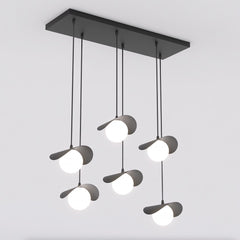 6-light black Ritual pendant light