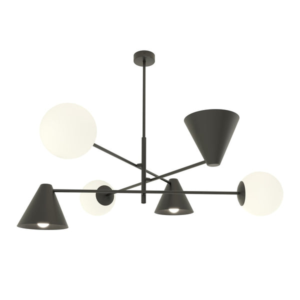 Hermes 6-light black pendant light
