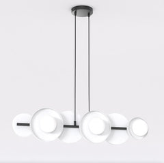6-light black and white pendant light