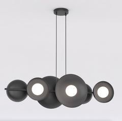 6-light chandelier black