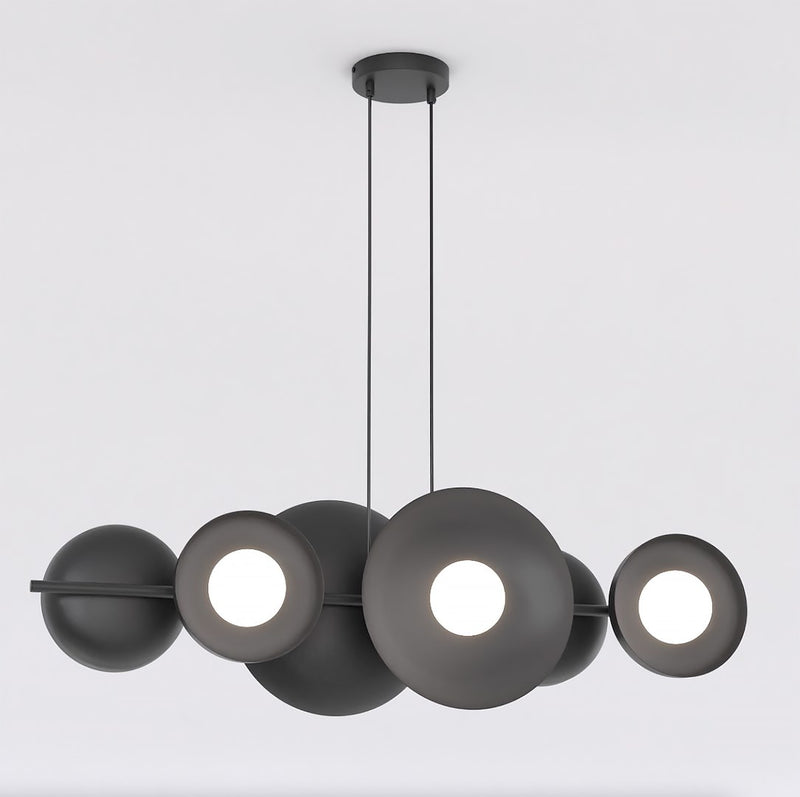 6-light chandelier black