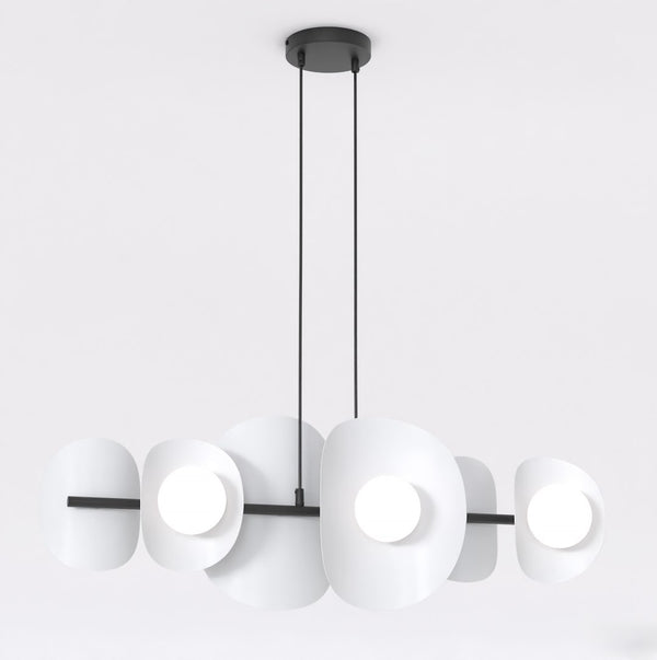 6-light black and grey pendant light