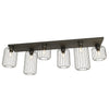 Barn 6-light flush mount black