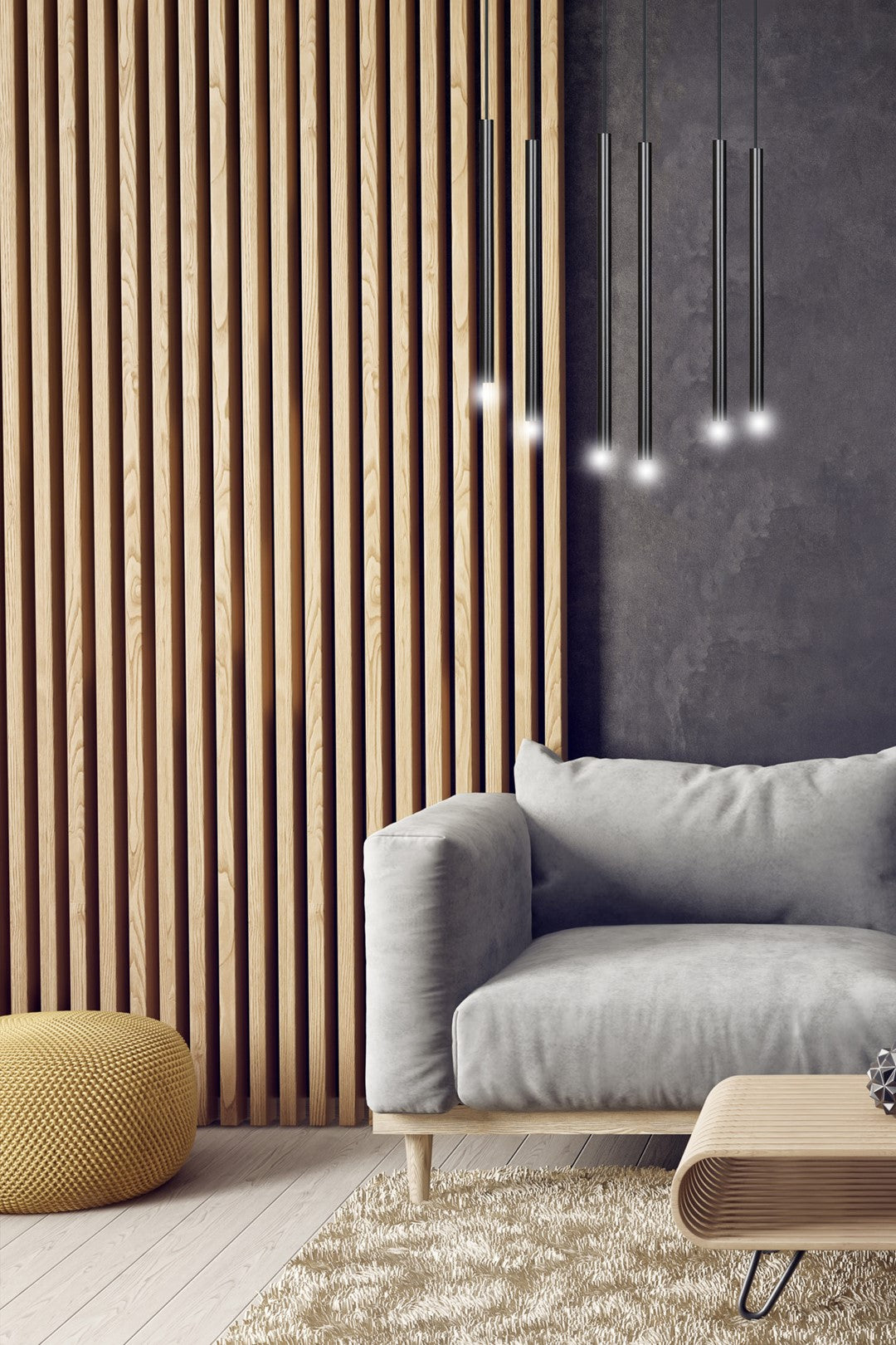 Selter 6-light black pendant light