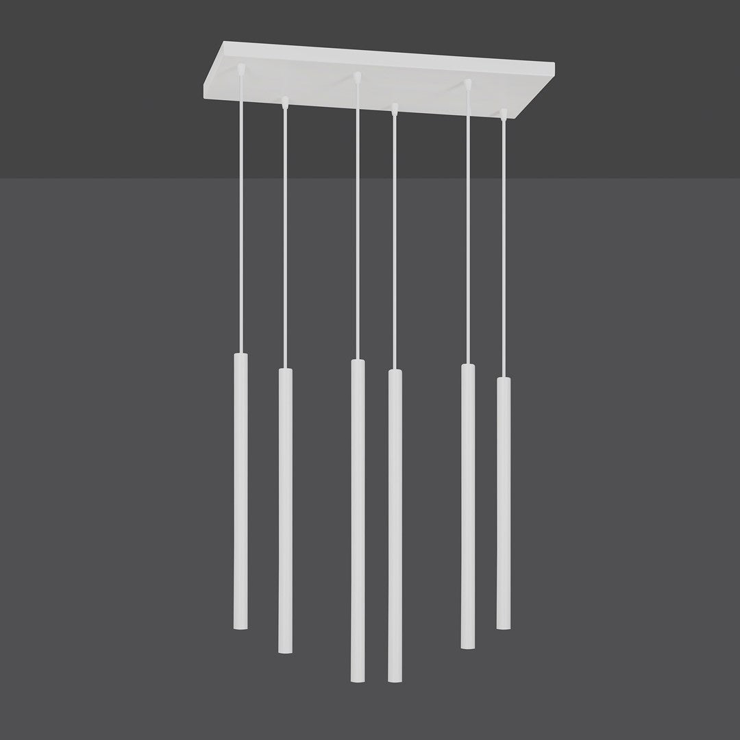 Selter 6-light white pendant lamp
