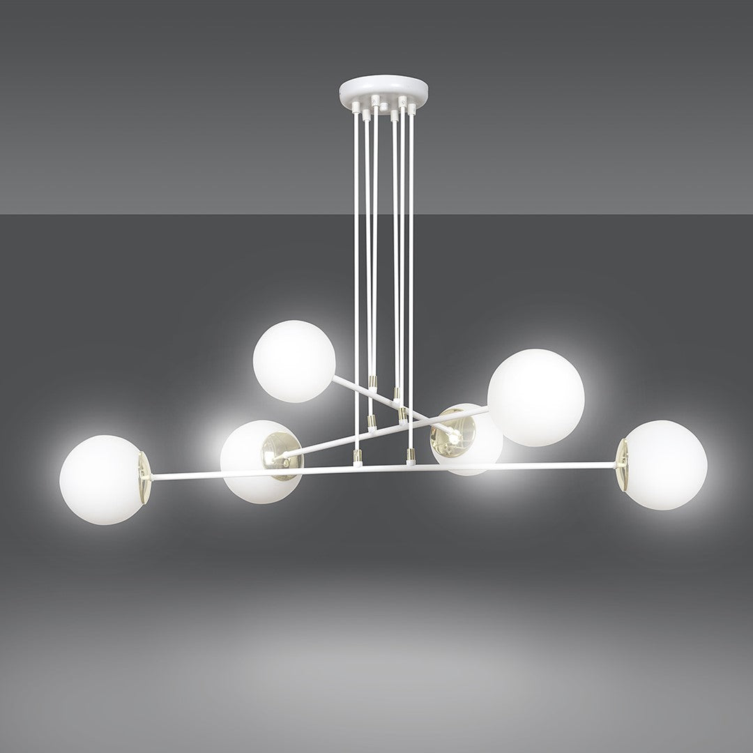Ognis 6-light white pendant light