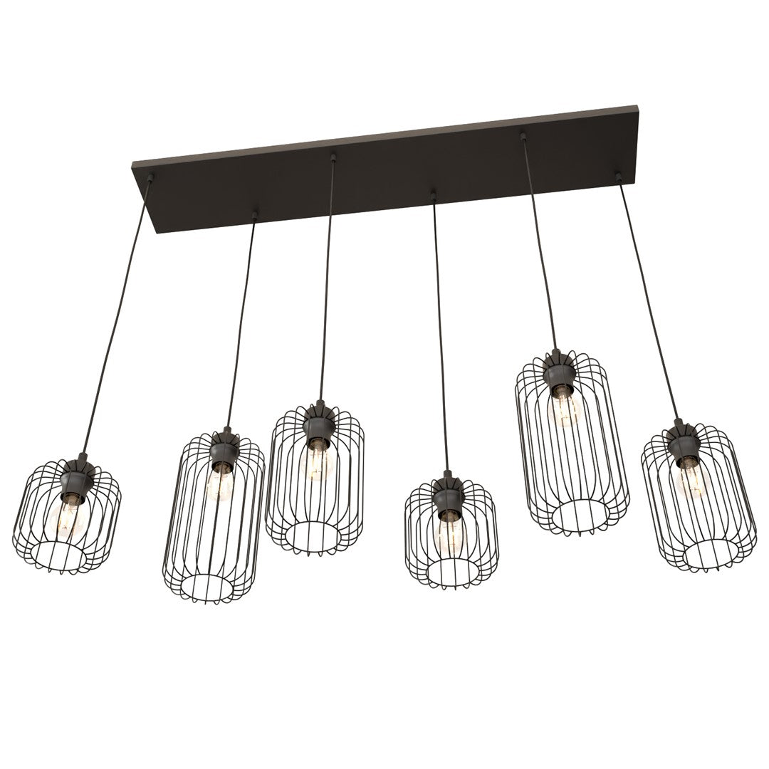 Vander 6-light black pendant light