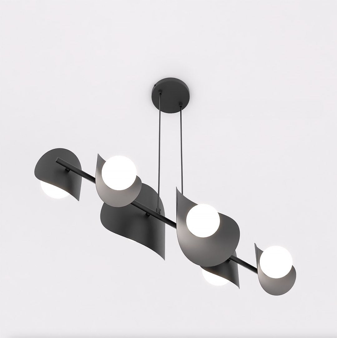 6-light black pendant light