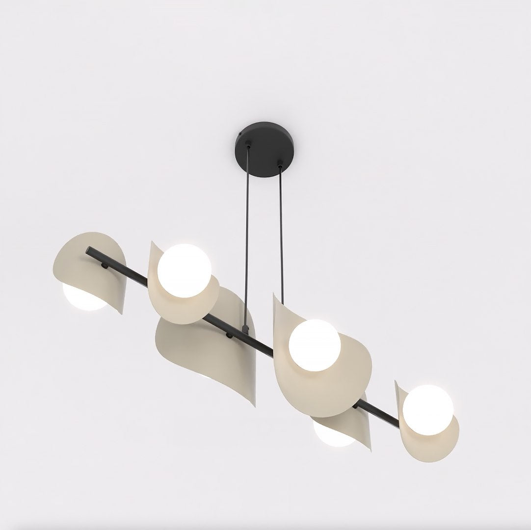 Elementi 6-light pendant lamp, black and mocha