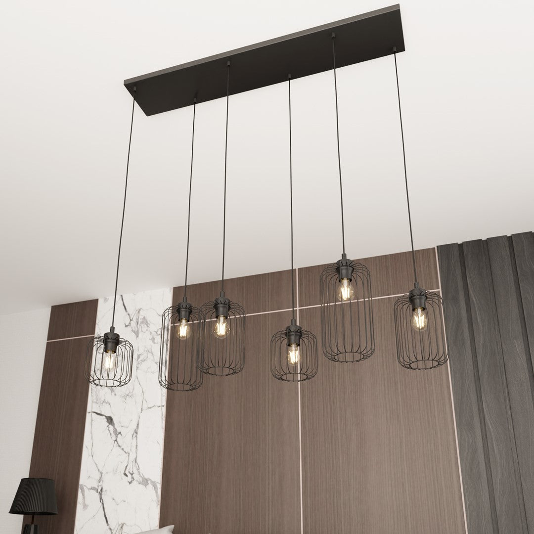 Vander 6-light black pendant light