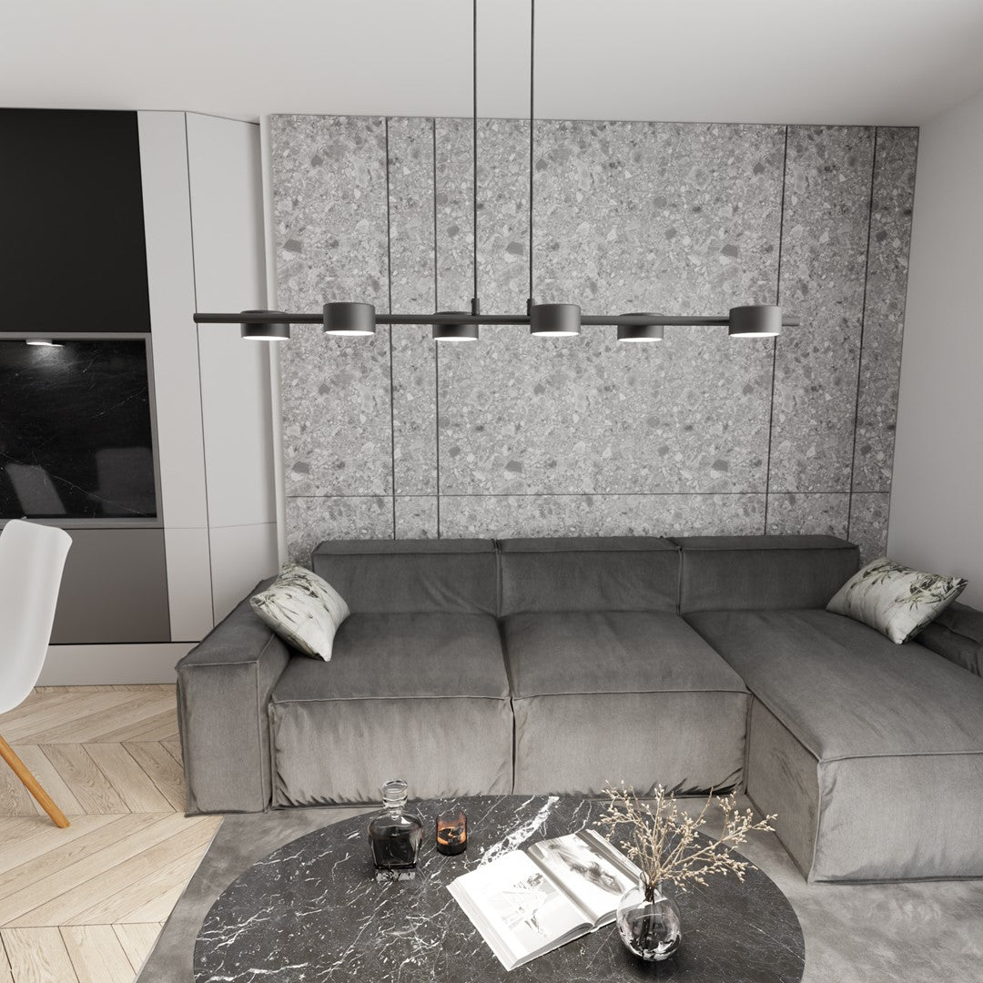 Sora 6-light black pendant light