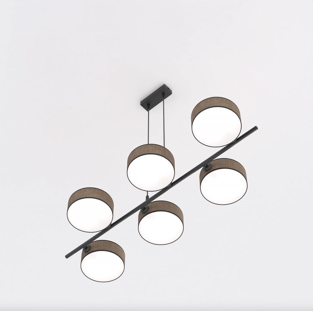 Drumz 6-light pendant lamp brown