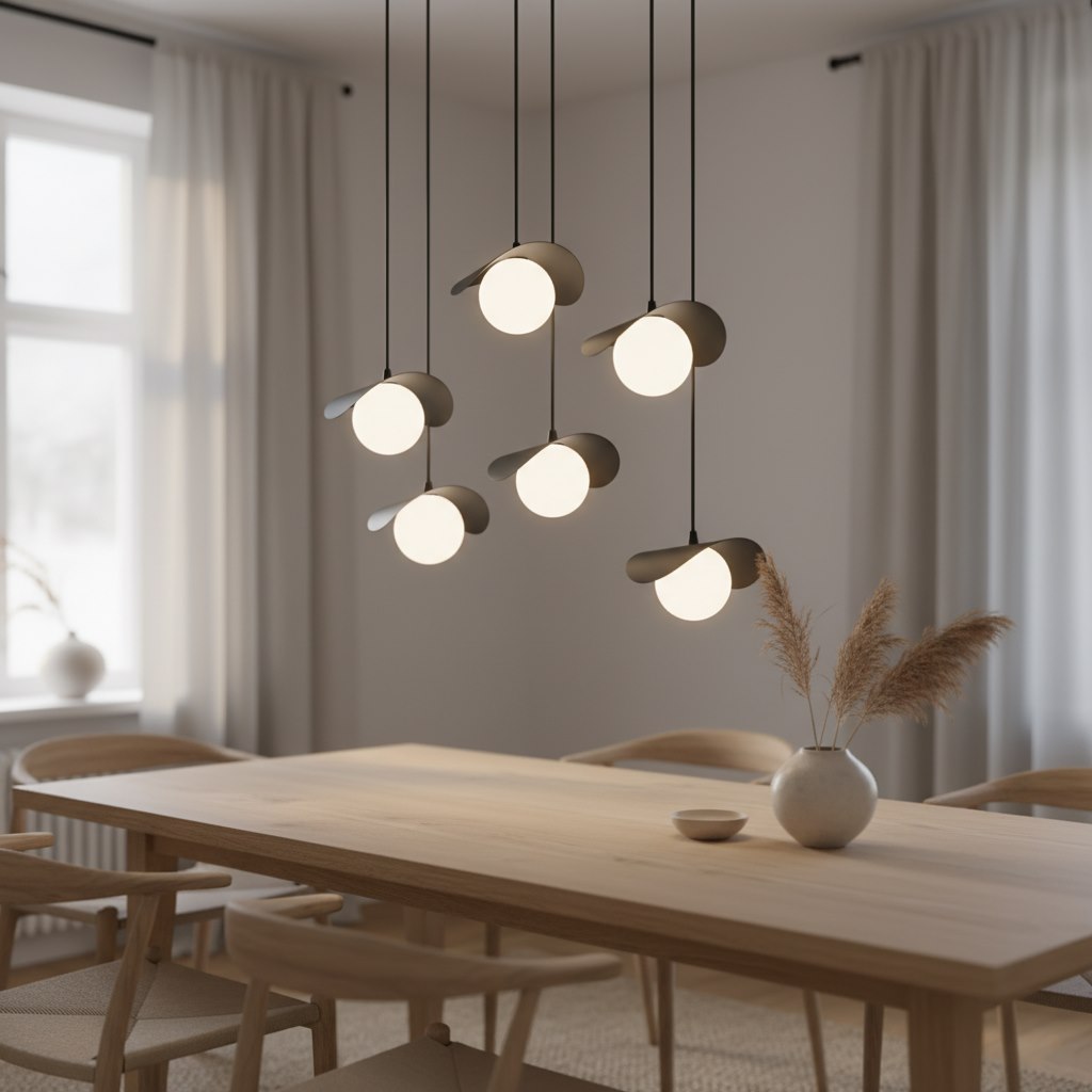 6-light black Ritual pendant light