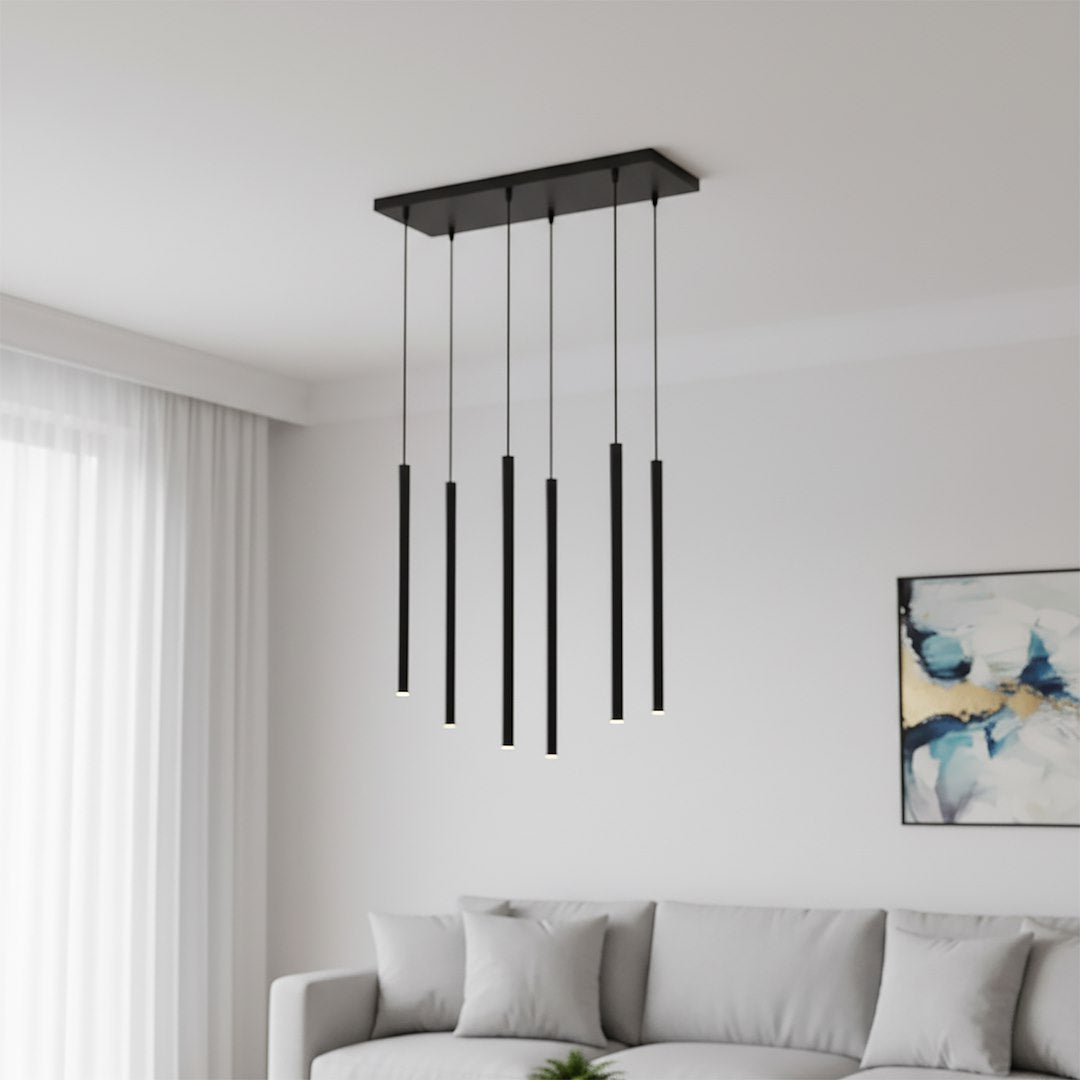 Selter 6-light black pendant light