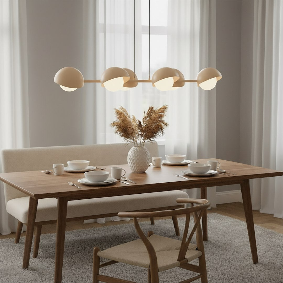 6-light mocha boom pendant light