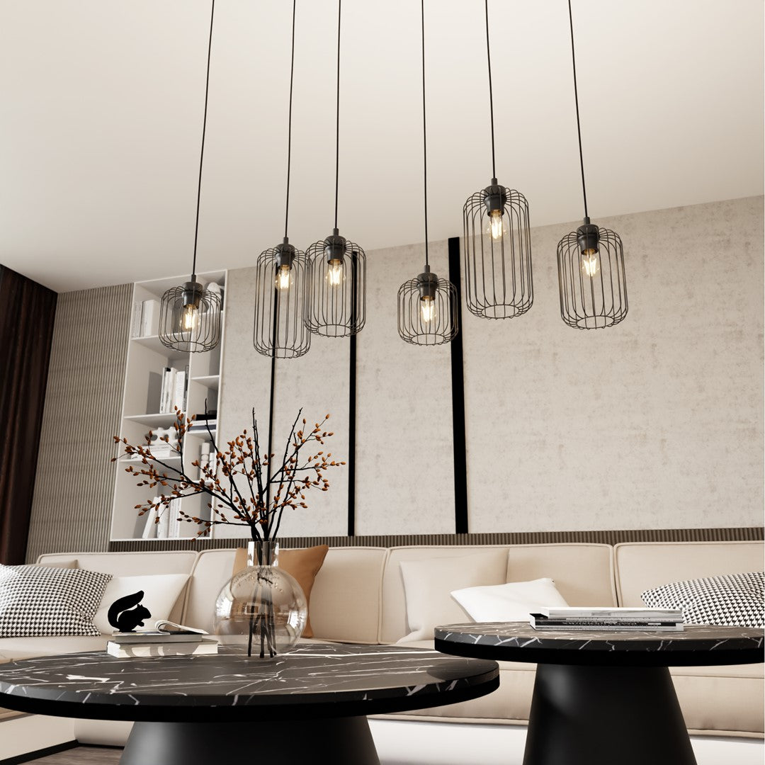 Vander 6-light black pendant light