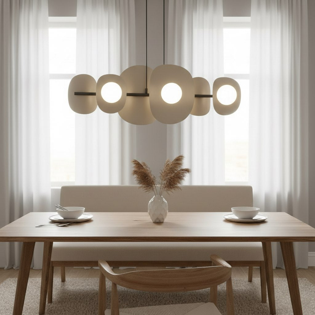 Elementi 6-light pendant lamp, black and mocha