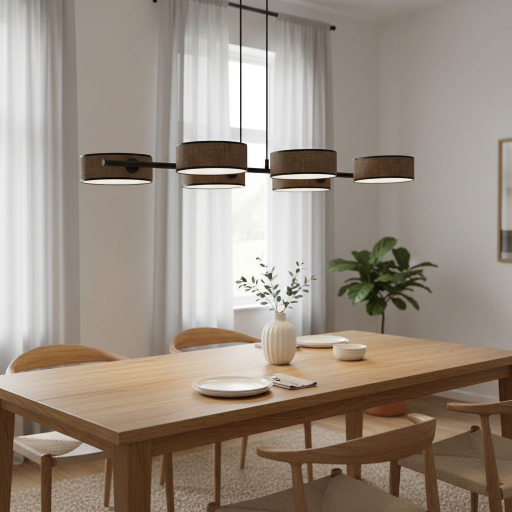 Drumz 6-light pendant lamp brown